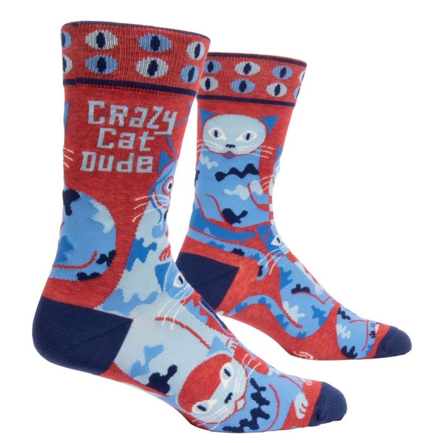 Men Lockwood | Crazy Cat Dude Men'S Sock