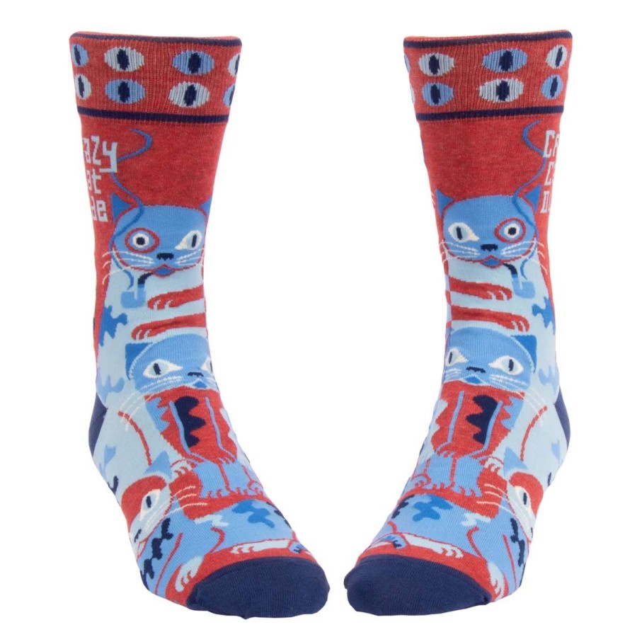 Men Lockwood | Crazy Cat Dude Men'S Sock