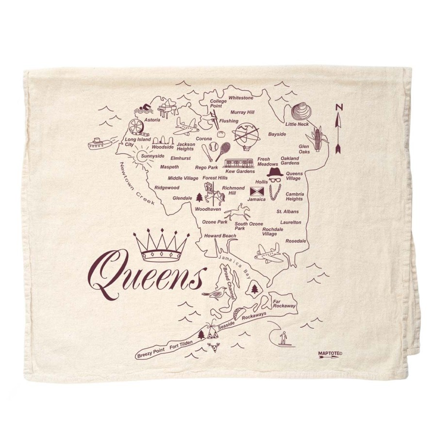 Home Lockwood Kitchen | Queens Map Dish Towel