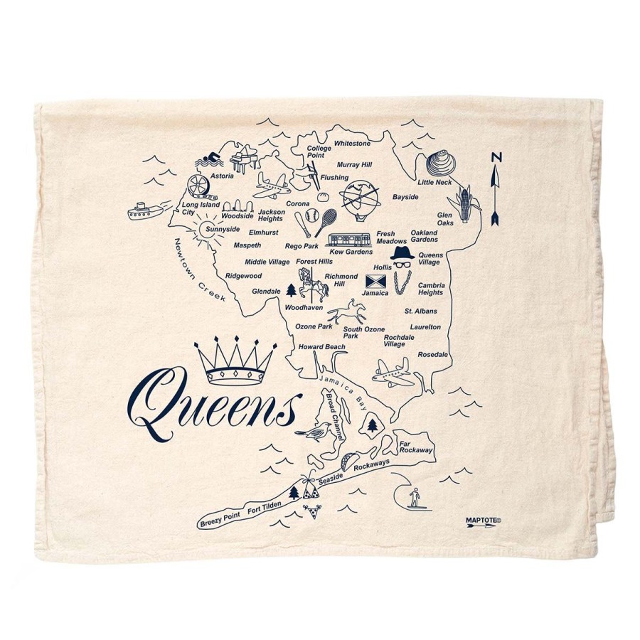 Home Lockwood Kitchen | Queens Map Dish Towel