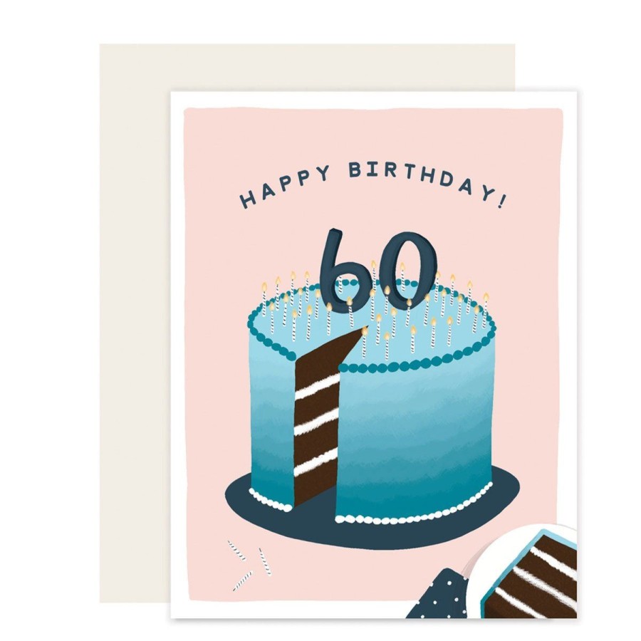 Paper Lockwood Birthday Cards | 60Th Cake Greeting Card