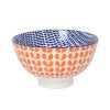 Home Lockwood Trays & Accents | Stamped 4" Bowl-Orange Blue Blossom