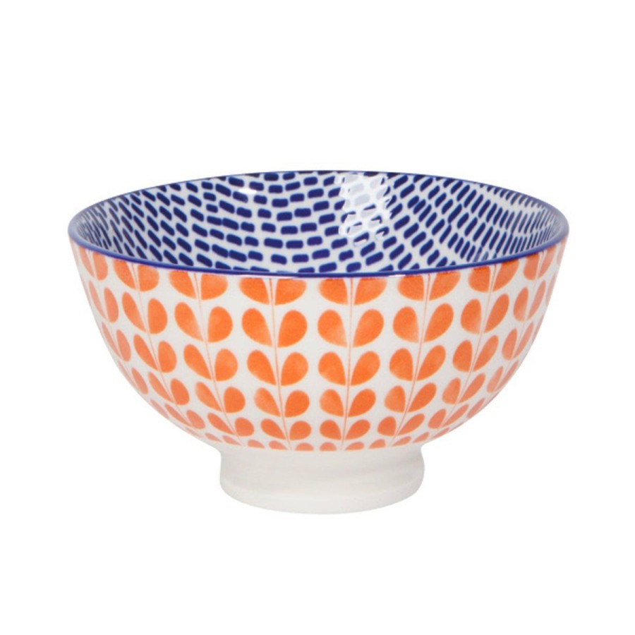 Home Lockwood Trays & Accents | Stamped 4" Bowl-Orange Blue Blossom