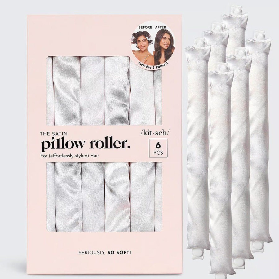 Accessories Lockwood | Satin Heatless Pillow Rollers-Soft Marble