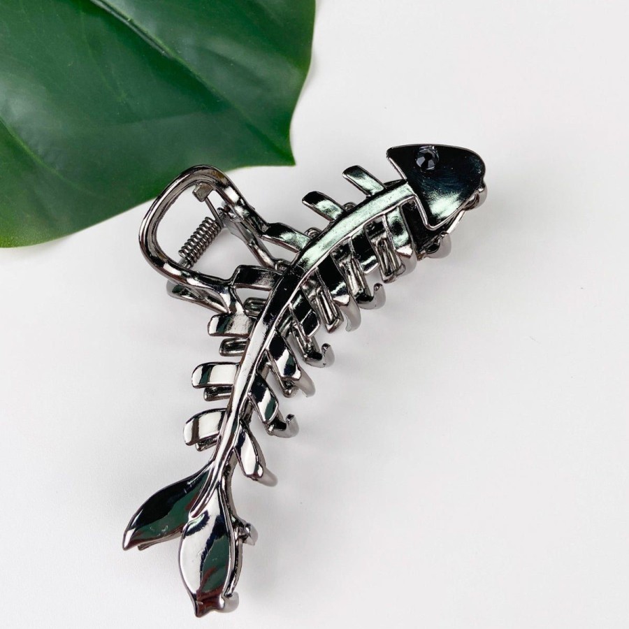 Accessories Lockwood | Black Fishbone Hair Clip