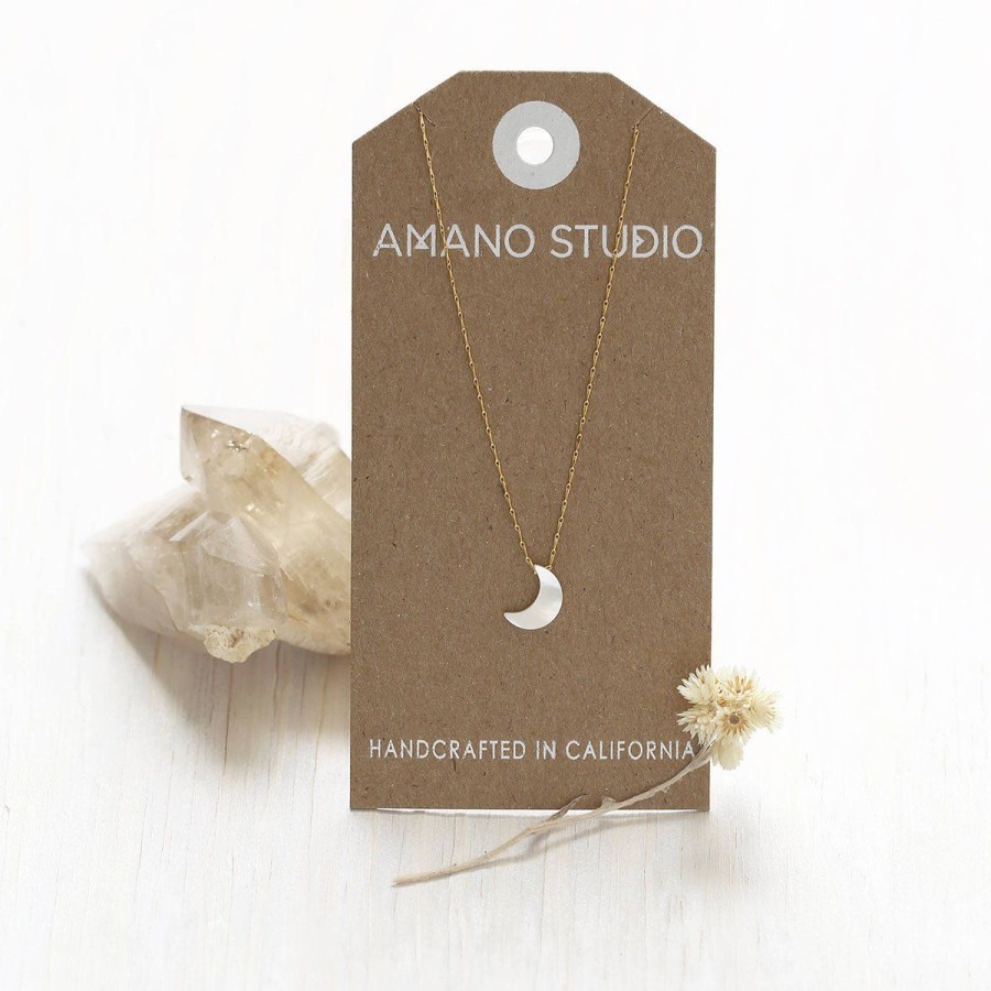 Accessories Lockwood | Mother Of Pearl Moon Necklace