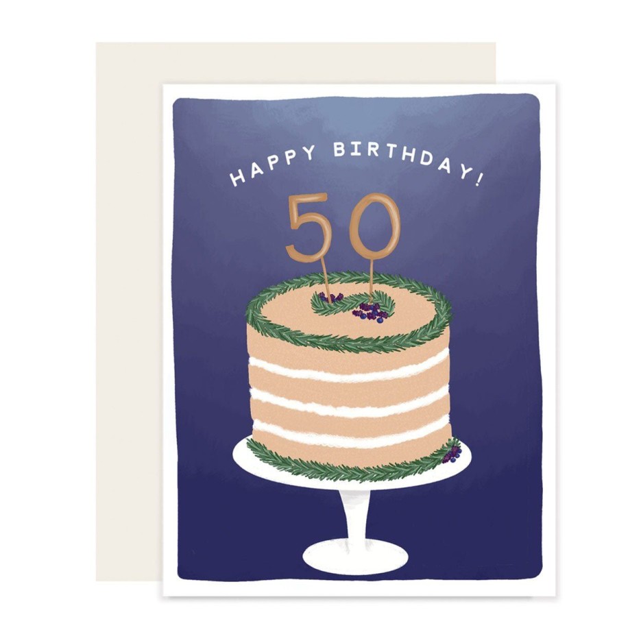 Paper Lockwood Birthday Cards | 50Th Cake Greeting Card