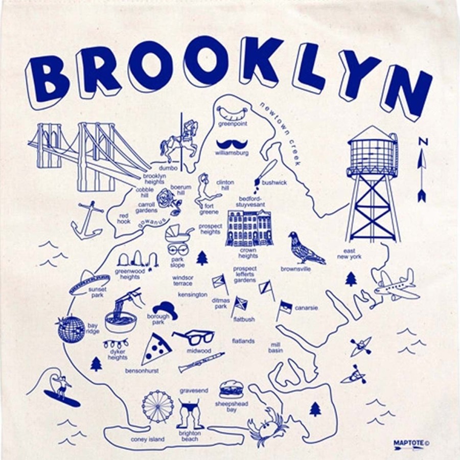 Unisex Lockwood | Brooklyn Map Grocery Tote