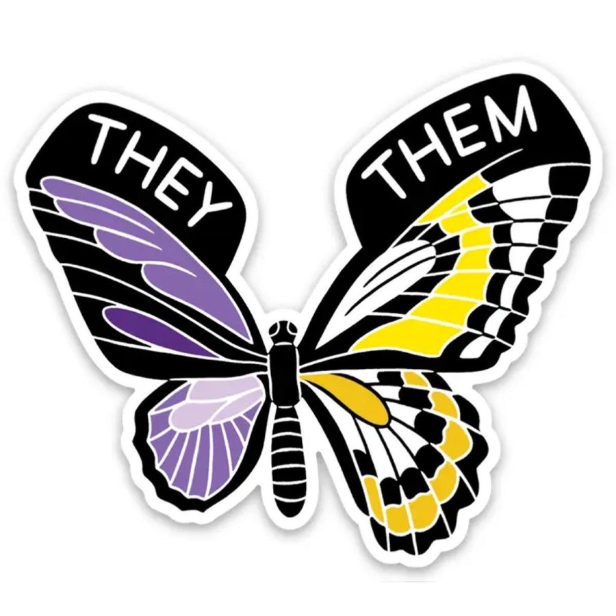 Paper Lockwood Stickers | Non-Binary Butterfly (Die Cut Sticker)