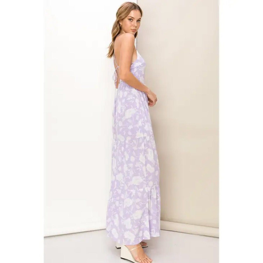 Women Lockwood Dresses & Jumpsuits | Knotty And Nice Floral Print Jumpsuit In Lavender