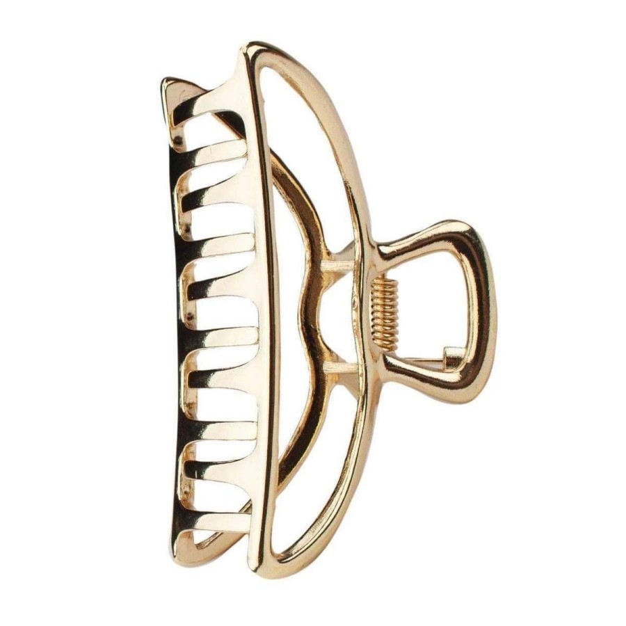 Accessories Lockwood | Round Gold Open Shape Claw Clip