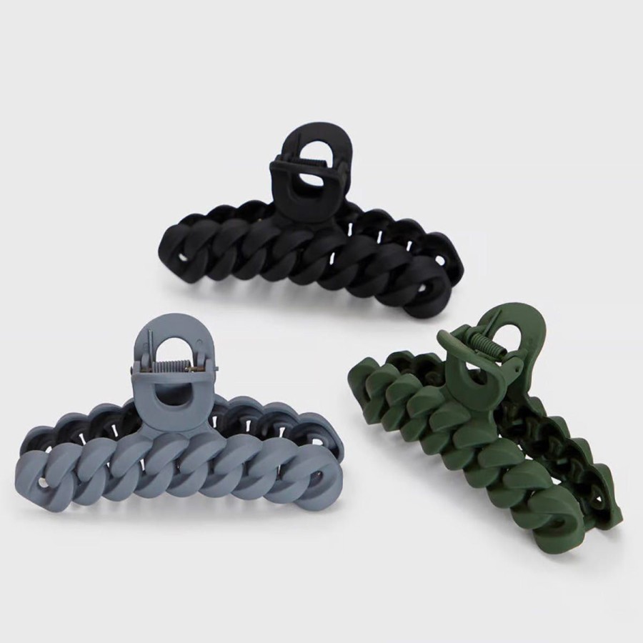 Beauty & Wellness Lockwood Beauty Tools | Eco-Friendly Chain Claw Clip-Black/Moss Assorted