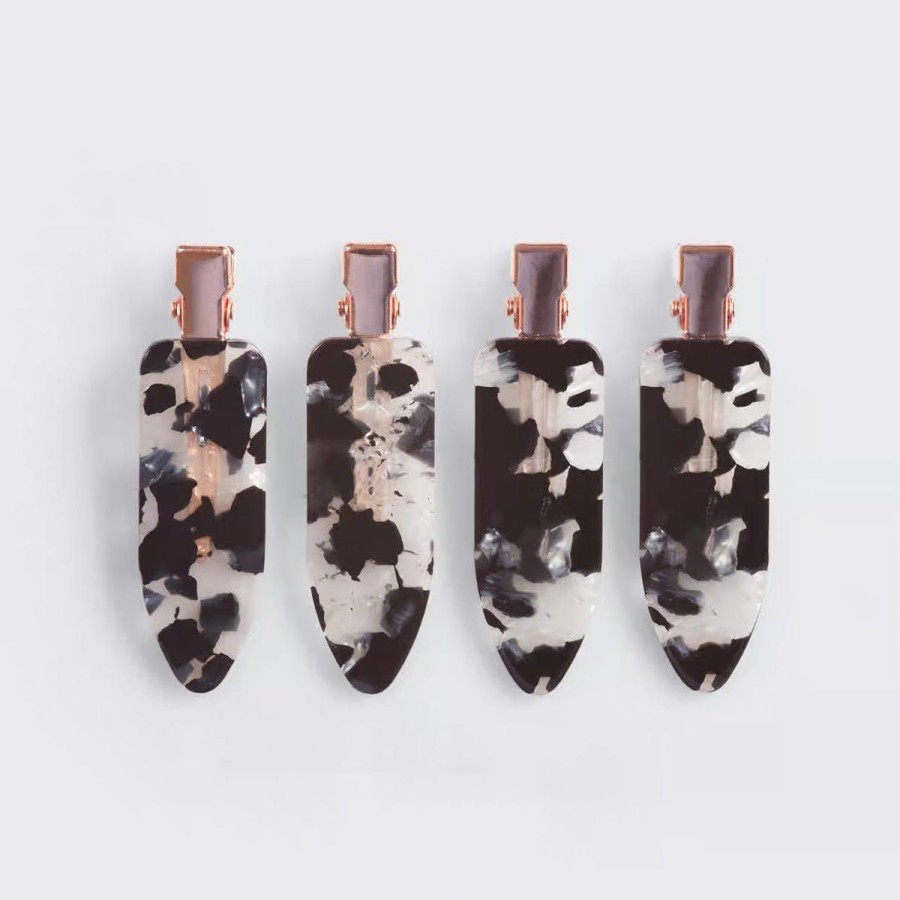 Accessories Lockwood | Creaseless Hair Clips-Black Terrazzo