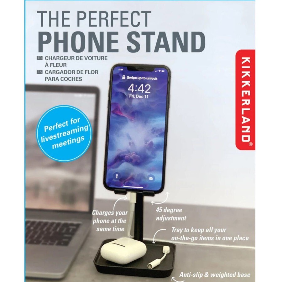 Paper Lockwood Desk Supplies | Adjustable Phone Stand-Black