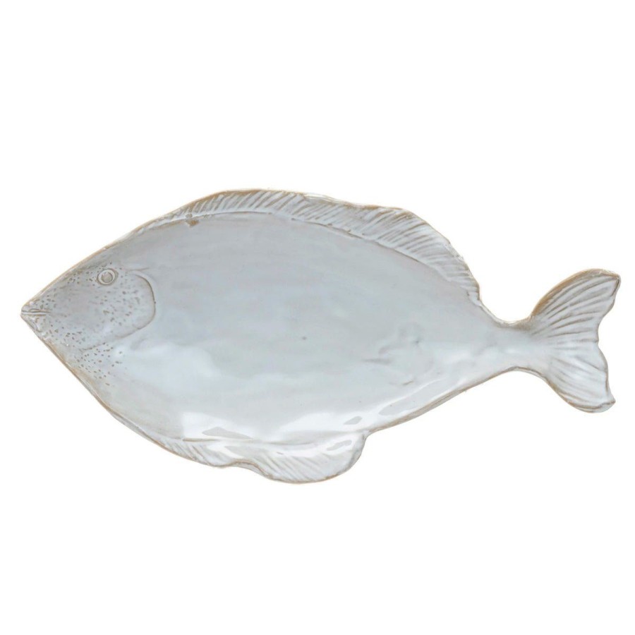 Home Lockwood Kitchen | Stoneware Fish Shaped Plate