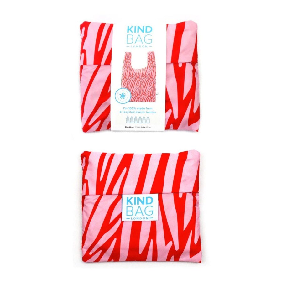 Unisex Lockwood | Med Recycled Reusable Bag-Pink/Red Zebra