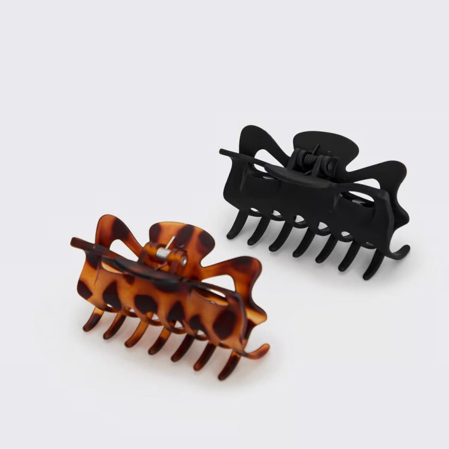 Beauty & Wellness Lockwood Beauty Tools | Recycled Plastic Large Claw Clip 2Pc-Black & Tort