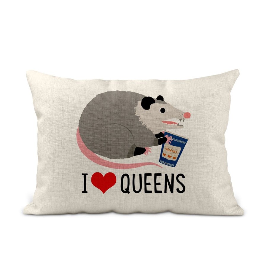 Home Lockwood Pillows & Throws | I Heart Queens Opossum Lumbar Pillow