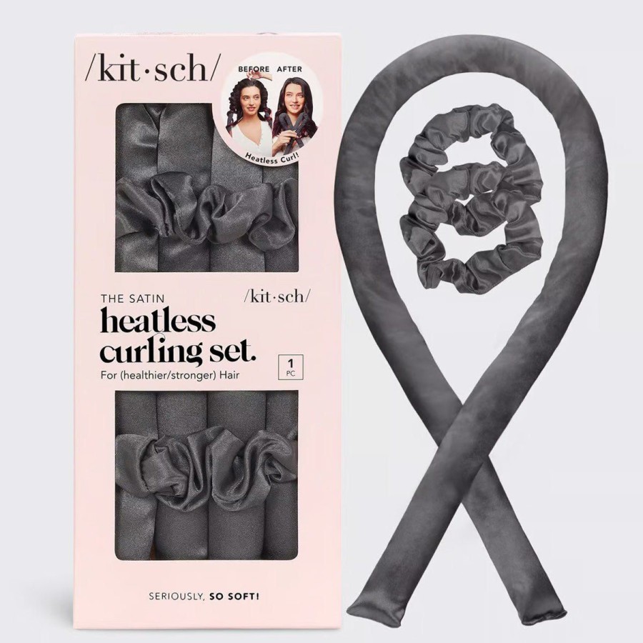 Accessories Lockwood | Satin Heatless Curling Set-Charcoal