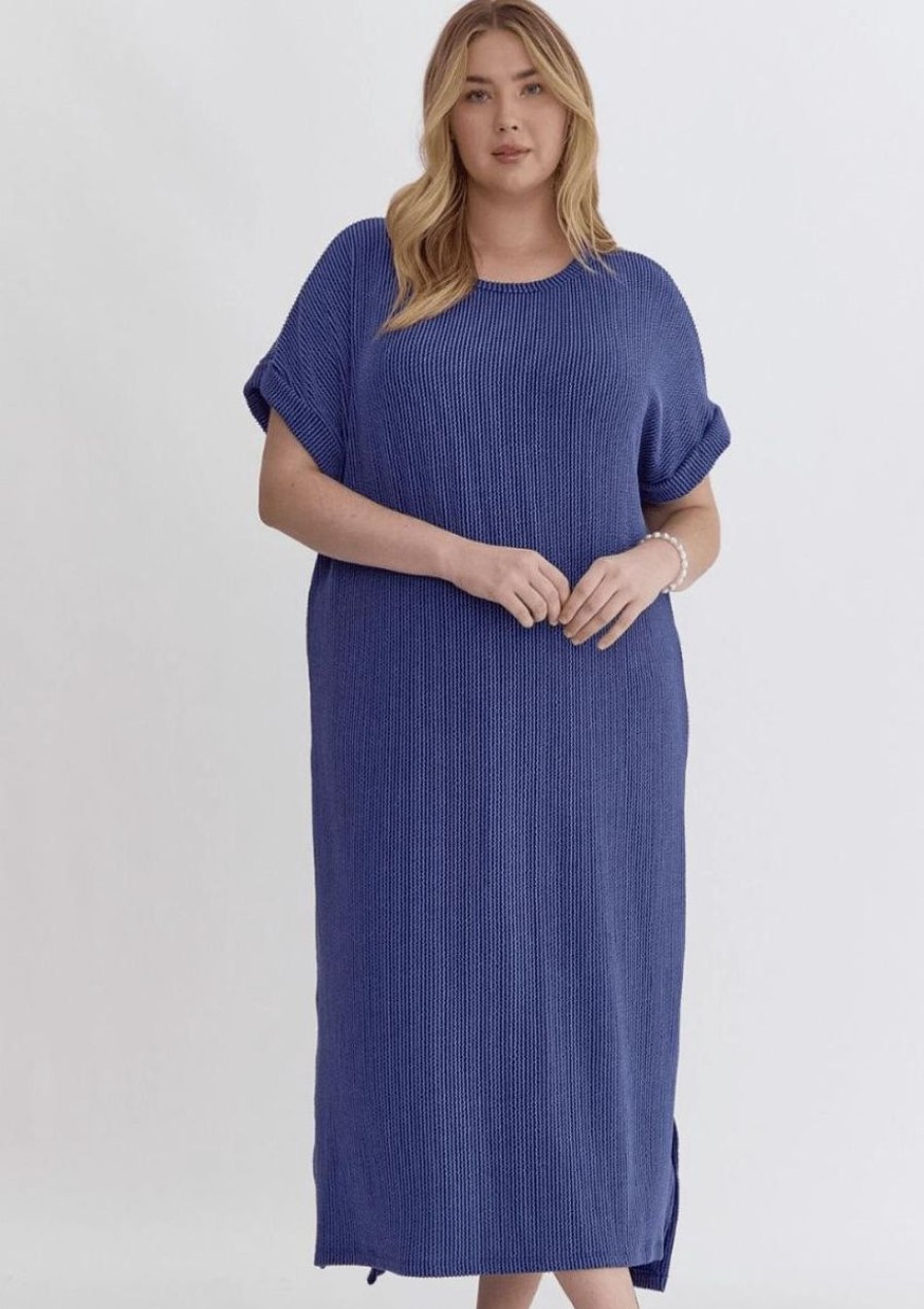 Women Lockwood Dresses & Jumpsuits | Plus Short Sleeve Shift Dress In Indigo