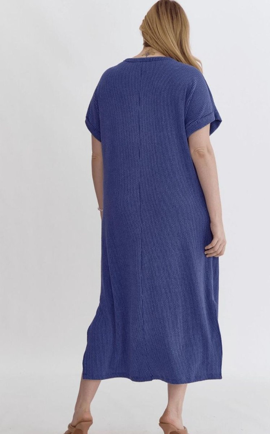 Women Lockwood Dresses & Jumpsuits | Plus Short Sleeve Shift Dress In Indigo