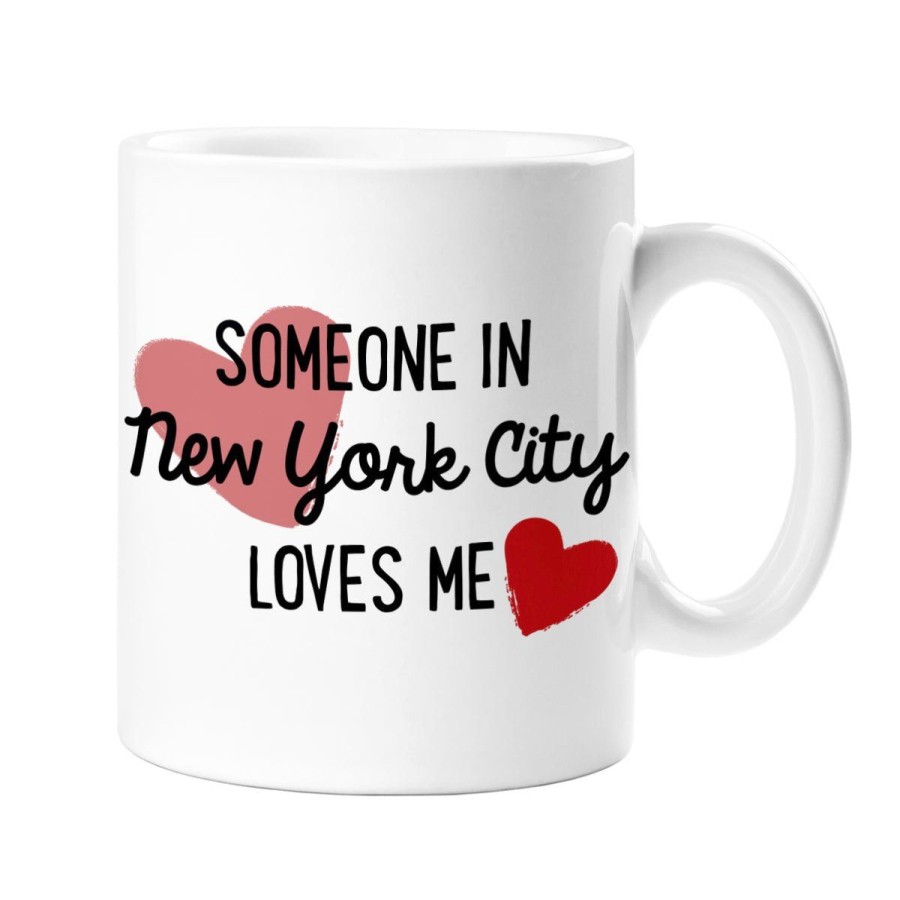 Home Lockwood Mugs | Someone In Nyc Loves Me Mug-Pink & Red