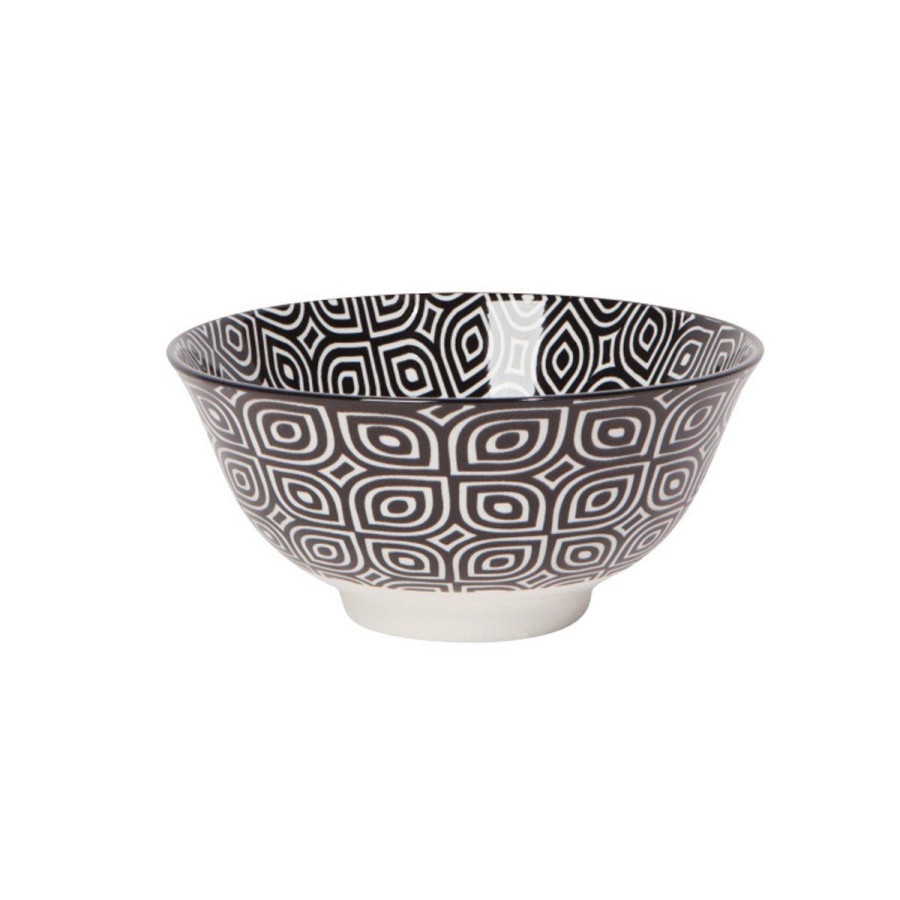 Home Lockwood Trays & Accents | 6" Stamped Bowl-Black White Geo