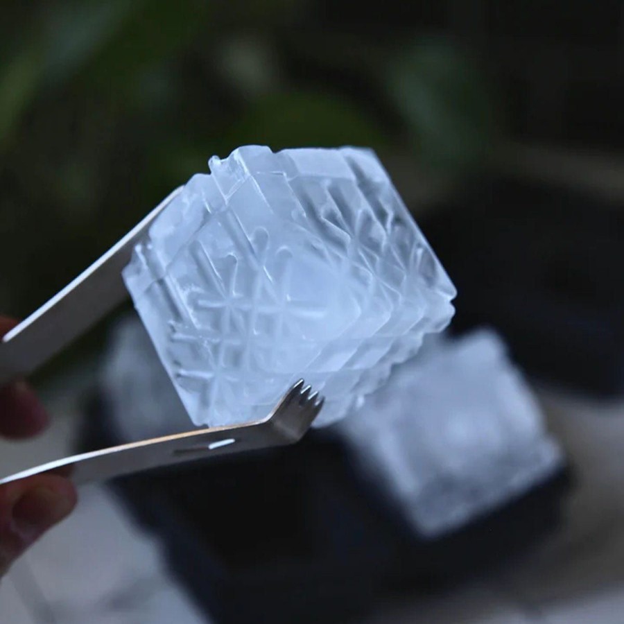 Home Lockwood Drinks | Crystal Etched Cocktail Ice Tray-Charcoal